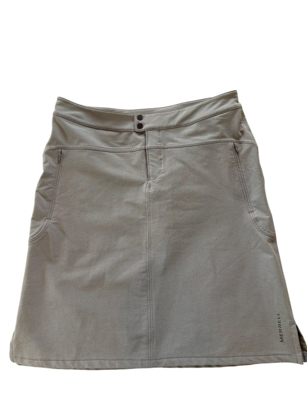 Merrell Skirt 8 Beige A Line Zipper Pockets Nylon poly stretch Quick dry Medium - Picture 10 of 10